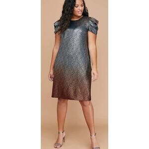 Lane Bryant Gold Glitter Cocktail Party Dress - size 20 - OD